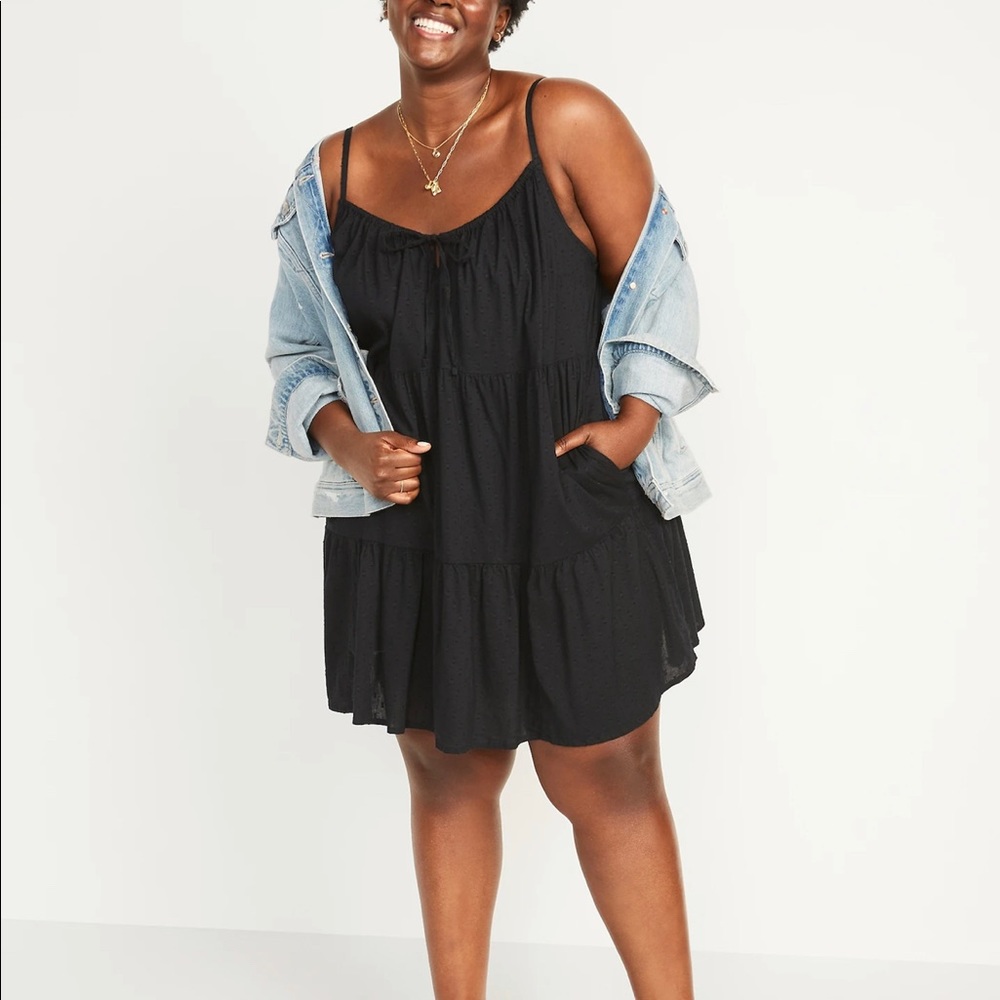 Tiered Clip-Dot Mini Cami Swing Dress for Women - Picture 3 of 6